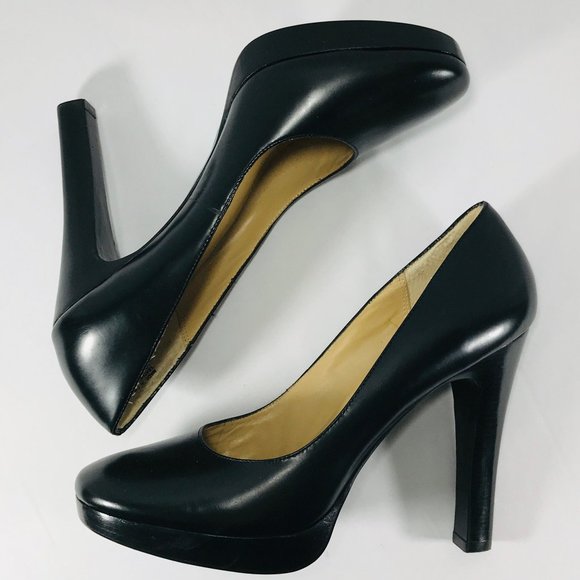 Michael Kors Shoes - Michael Kors Black Leather Platform 5" Pump Heels